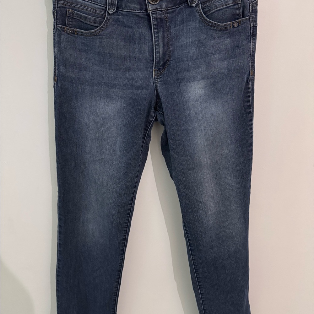 Democracy Ab Solution Jeans Womens 8P Petite Blue Stretch Denim Slim Str